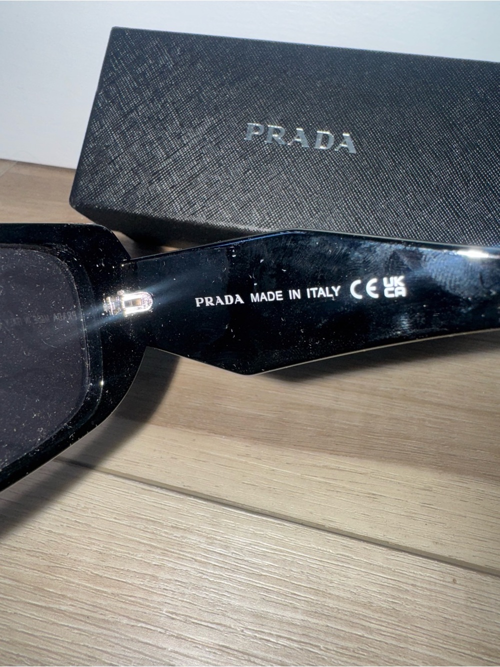 PRADA Black Rectangular Sunglasses - Picture 6 of 7